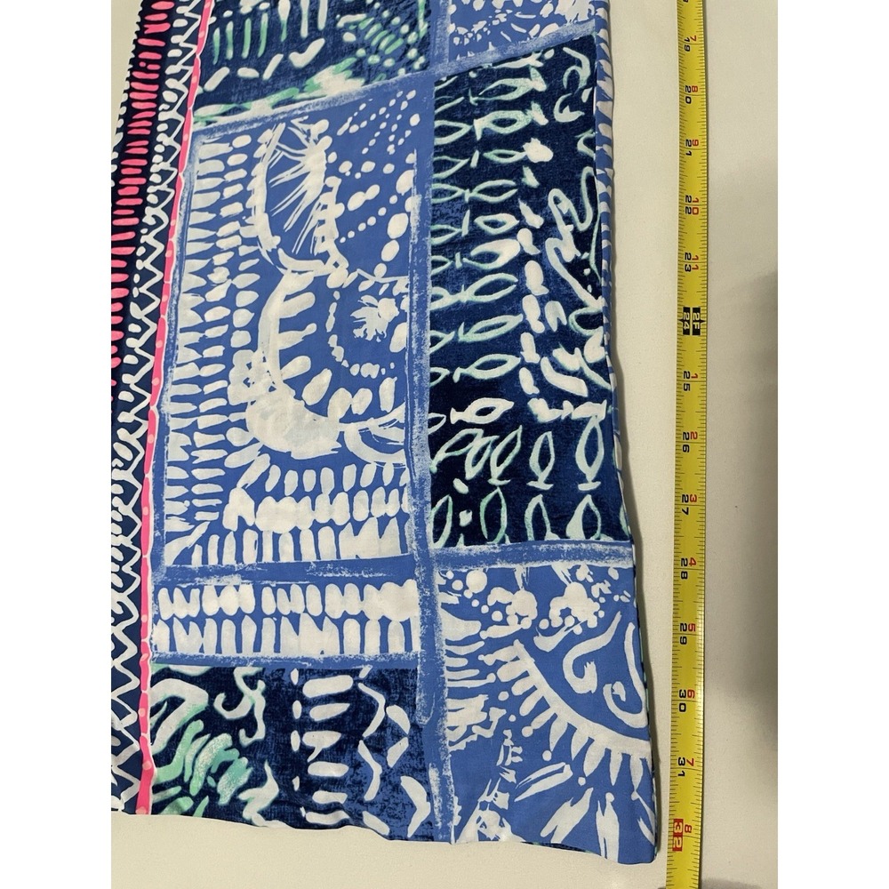 LILLY‎ PULITZER Bal Harbour Palazzo Pant Blue Patchwork Size LARGE - Picture 9 of 9